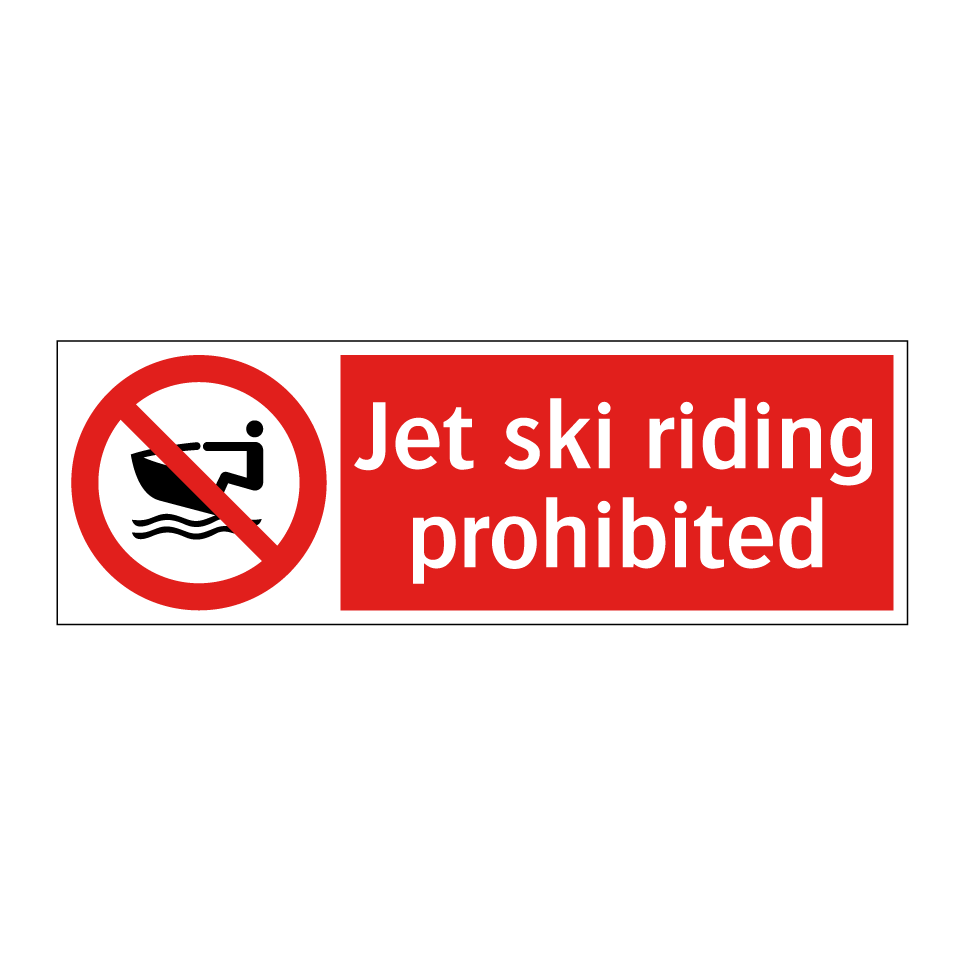 Jet ski riding prohibited