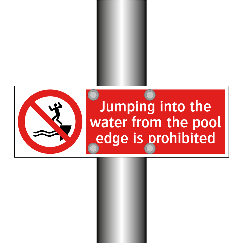 Jumping into the water from the pool edge is prohibited