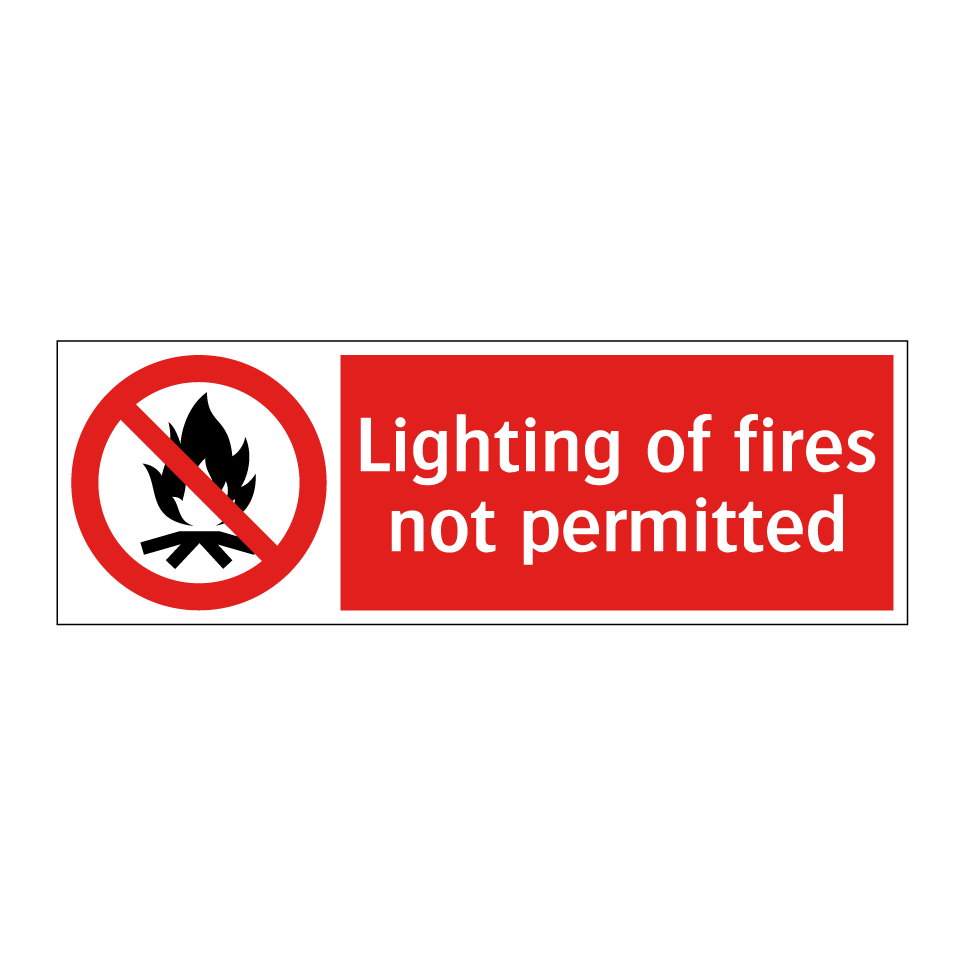 Lighting of fires not permitted