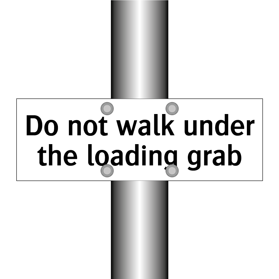 Do not walk under the loading grab