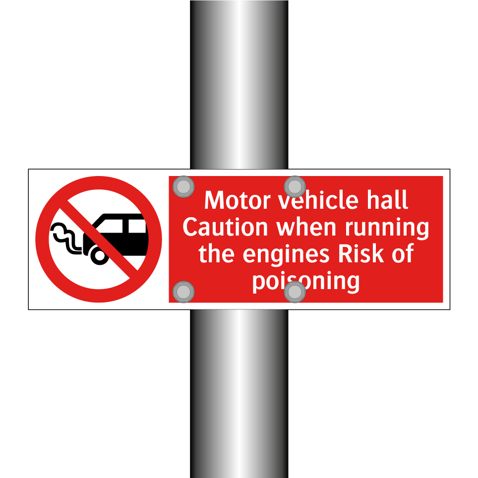 Motor vehicle hall Caution when running the engines Risk of poisoning