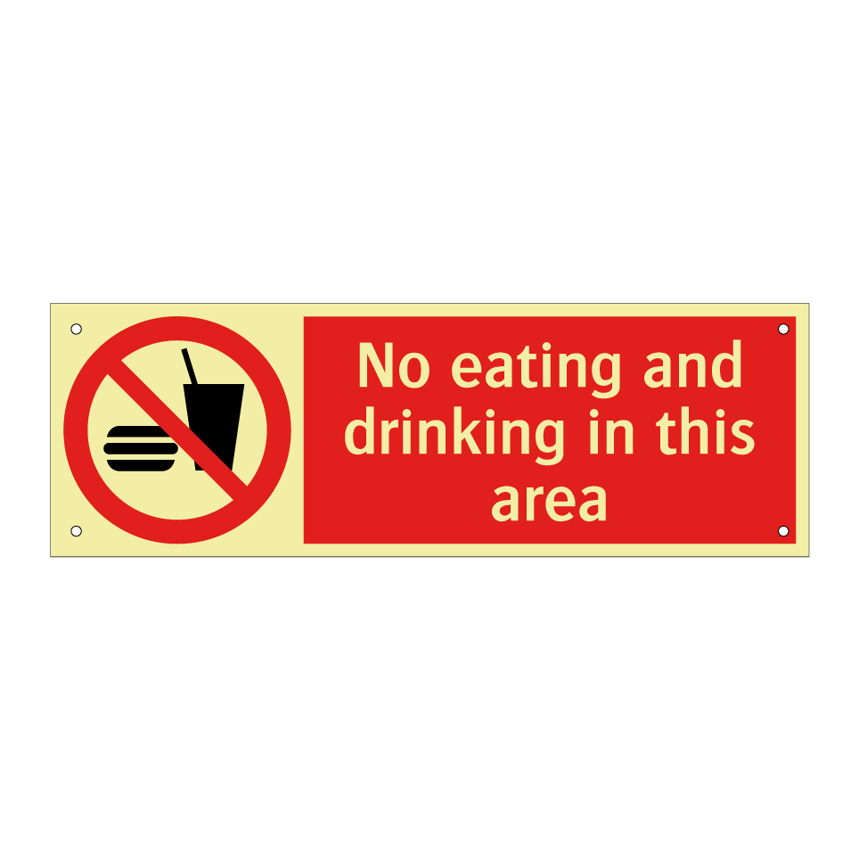 No eating and drinking in this area