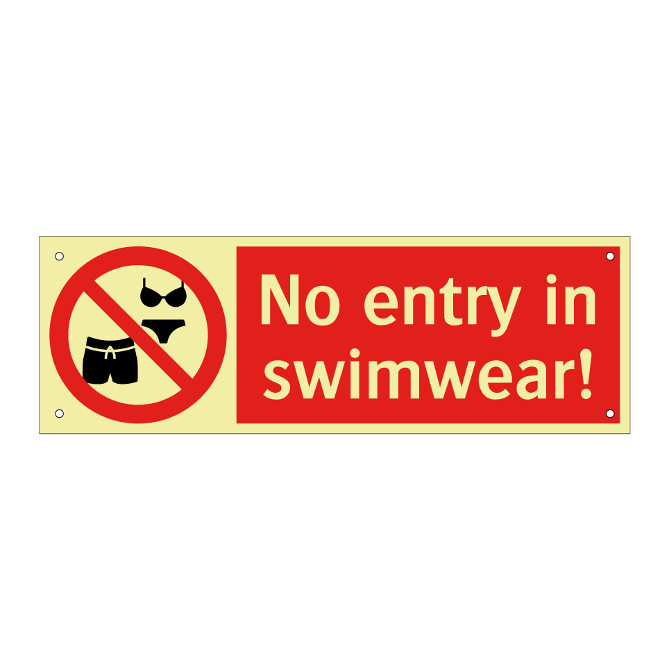 No entry in swimwear!