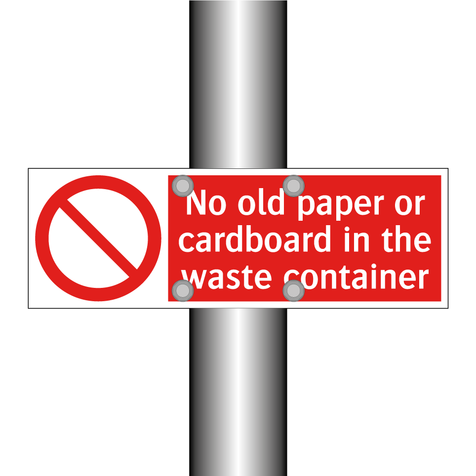 No old paper or cardboard in the waste container