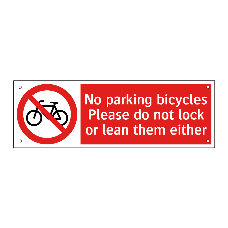 No parking bicycles Please do not lock or lean them either