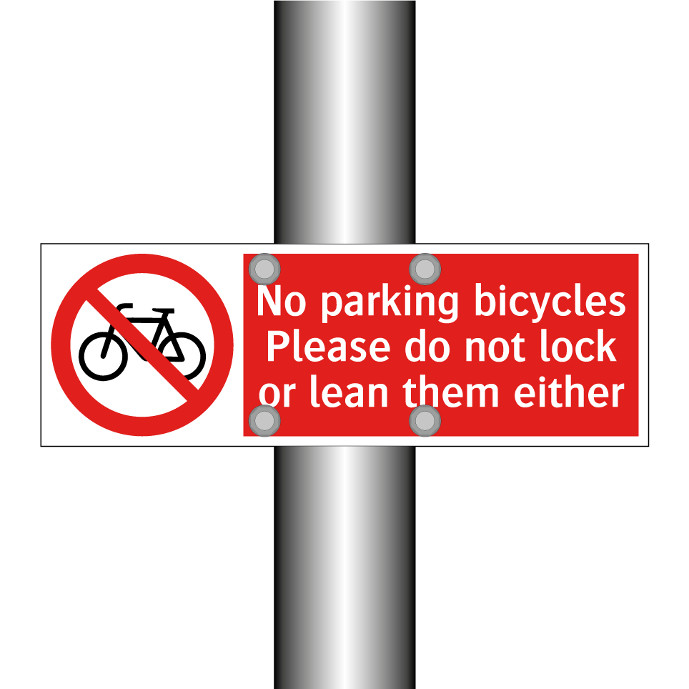 No parking bicycles Please do not lock or lean them either