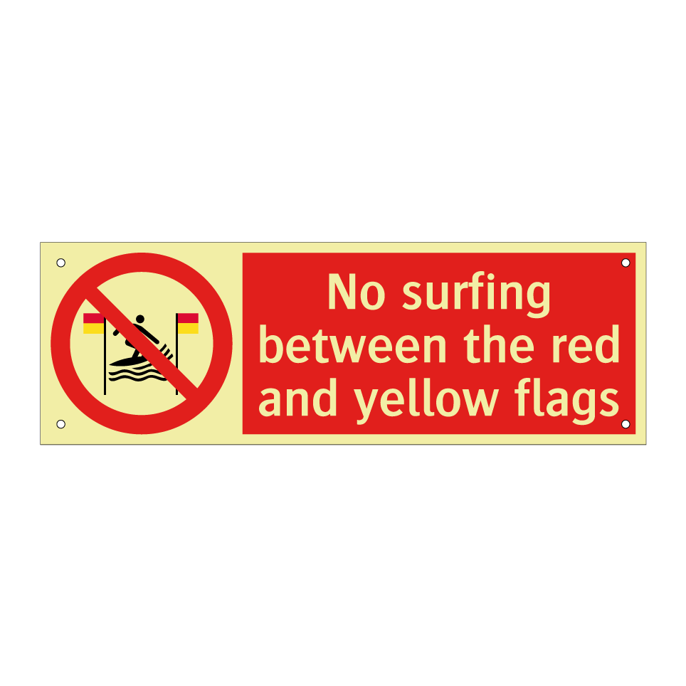 No surfing between the red and yellow flags