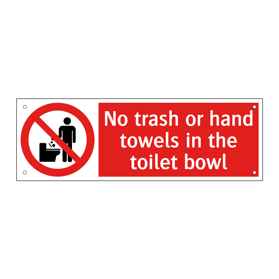 No trash or hand towels in the toilet bowl
