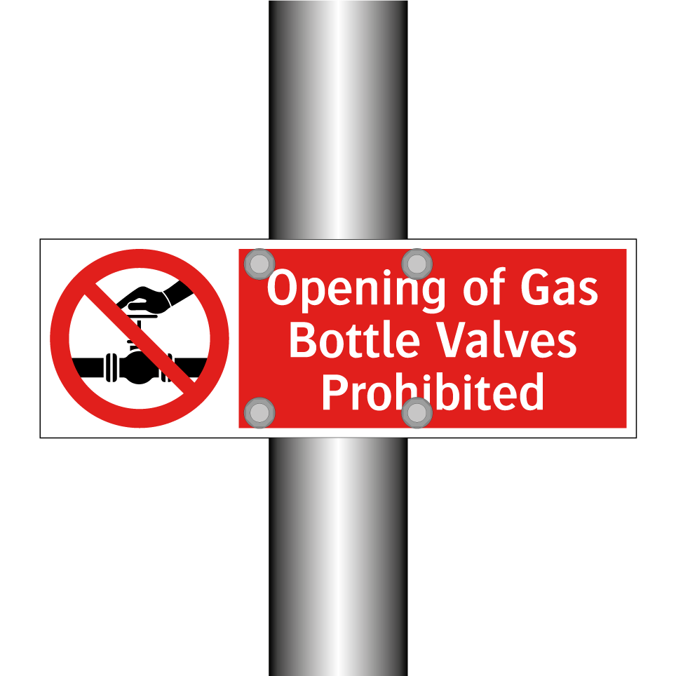 Opening of Gas Bottle Valves Prohibited