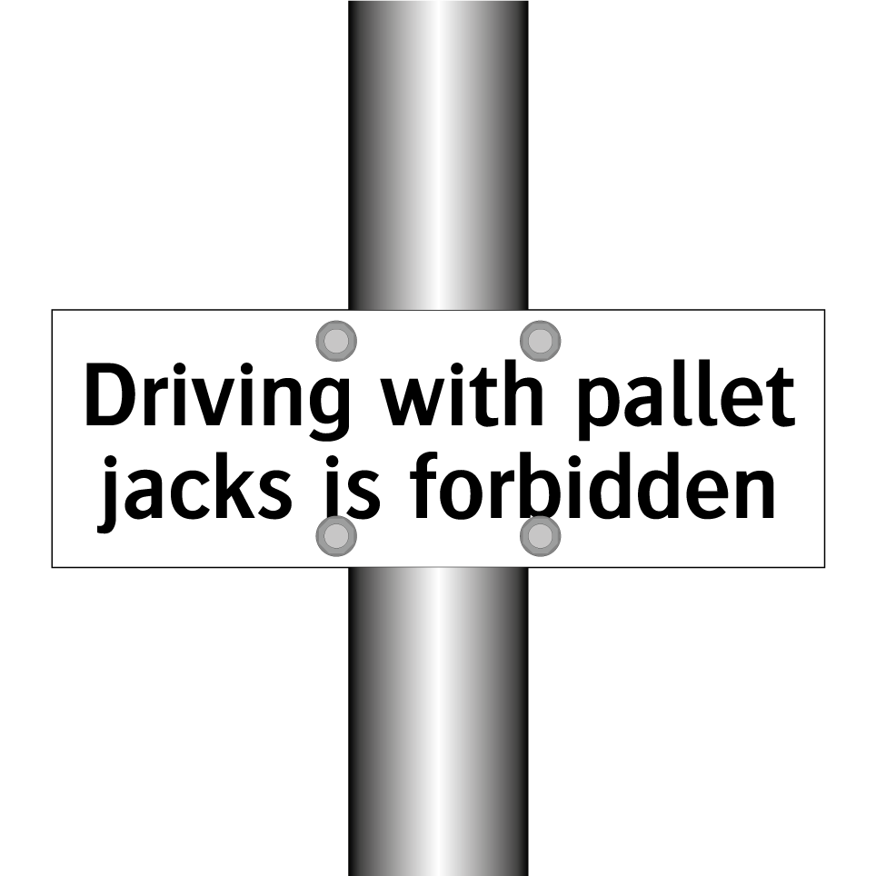 Driving with pallet jacks is forbidden