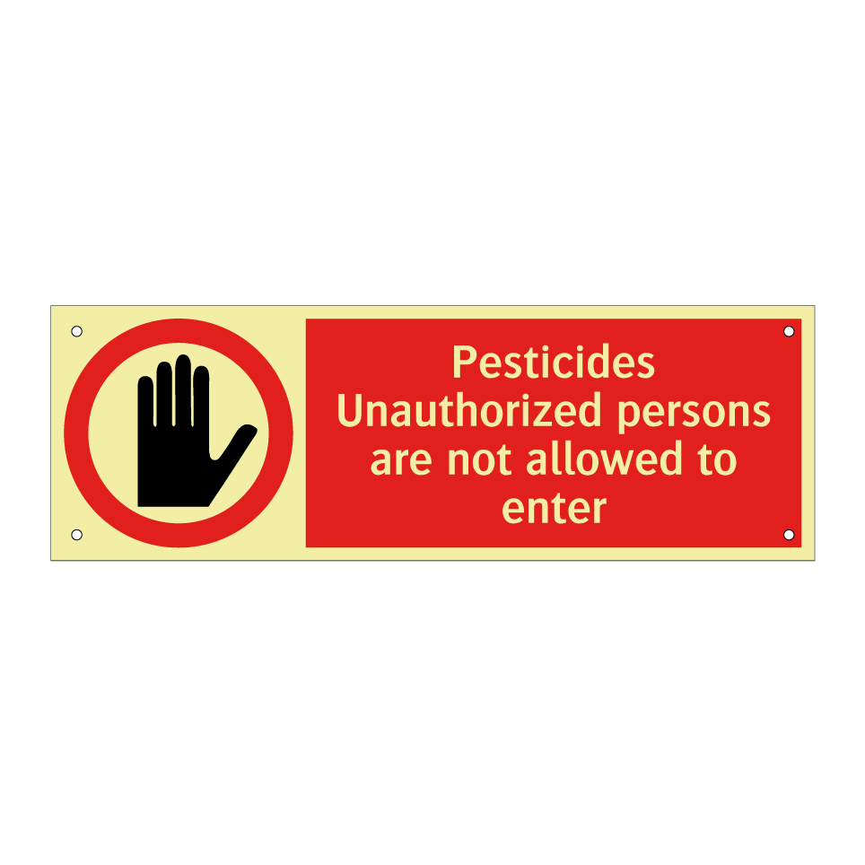 Pesticides Unauthorized persons are not allowed to enter