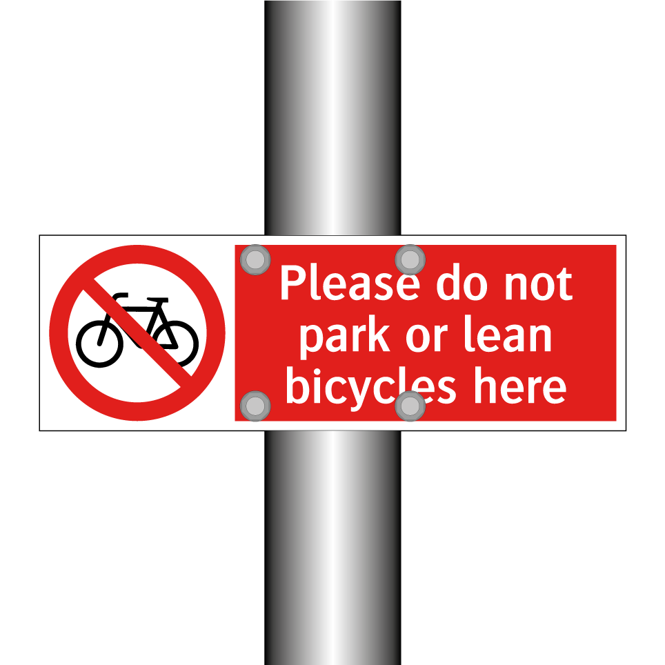 Please do not park or lean bicycles here
