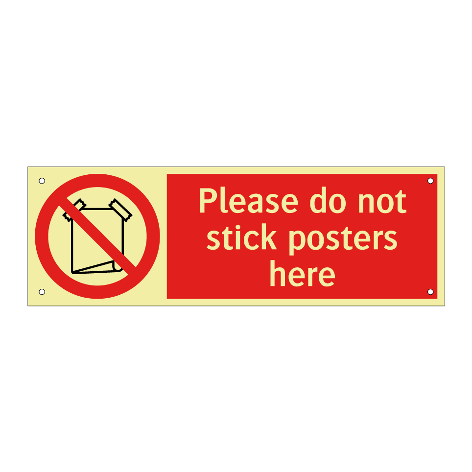 Please do not stick posters here