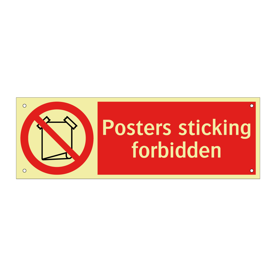 Posters sticking forbidden