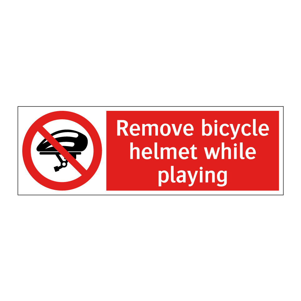 Remove bicycle helmet while playing