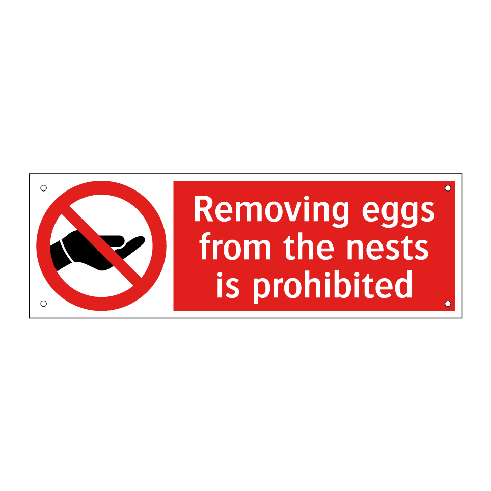 Removing eggs from the nests is prohibited