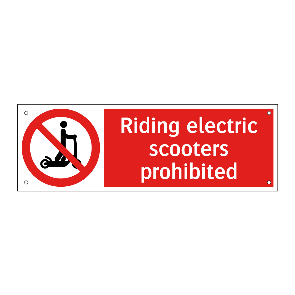 Riding electric scooters prohibited