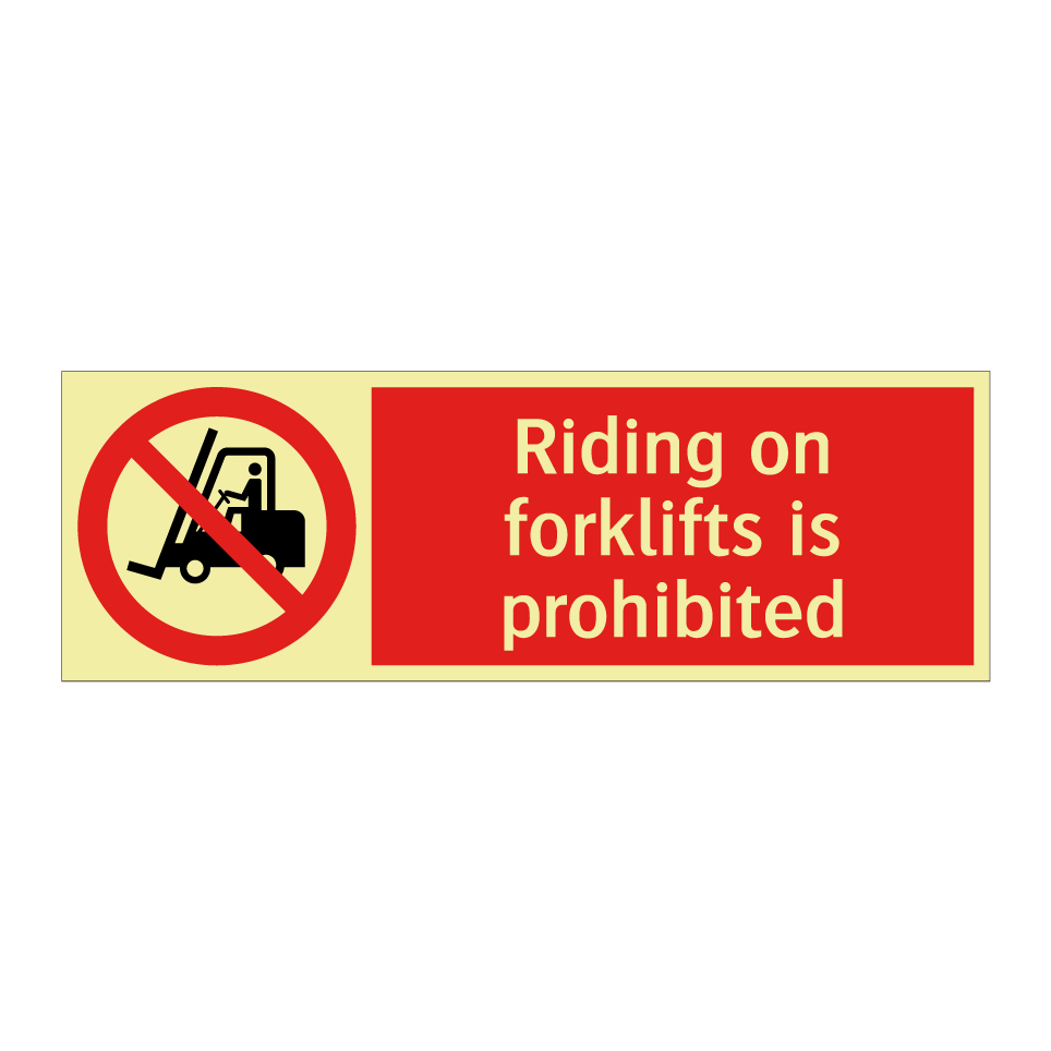 Riding on forklifts is prohibited