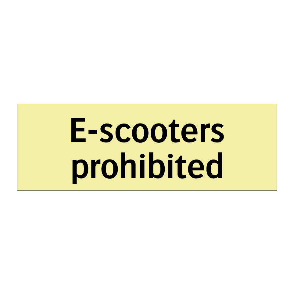 E-scooters prohibited