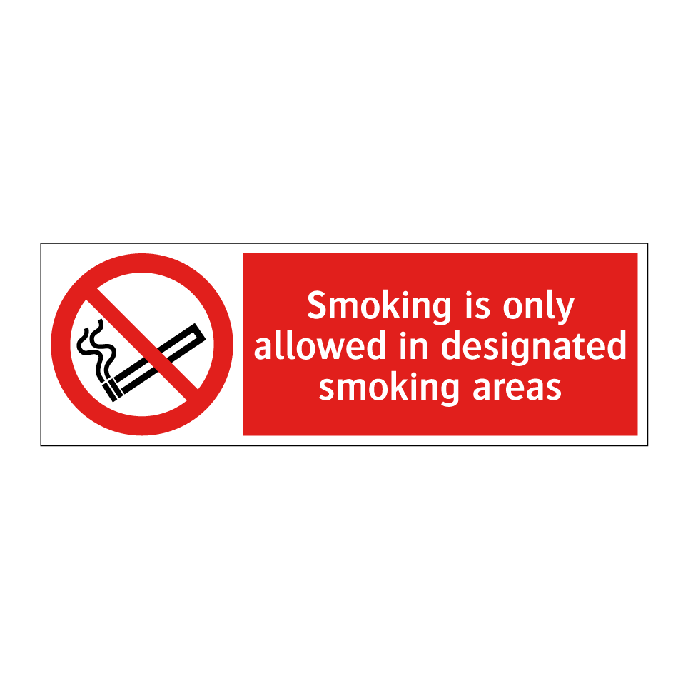 Smoking is only allowed in designated smoking areas