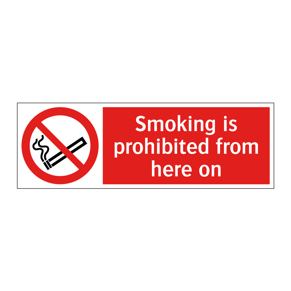 Smoking is prohibited from here on