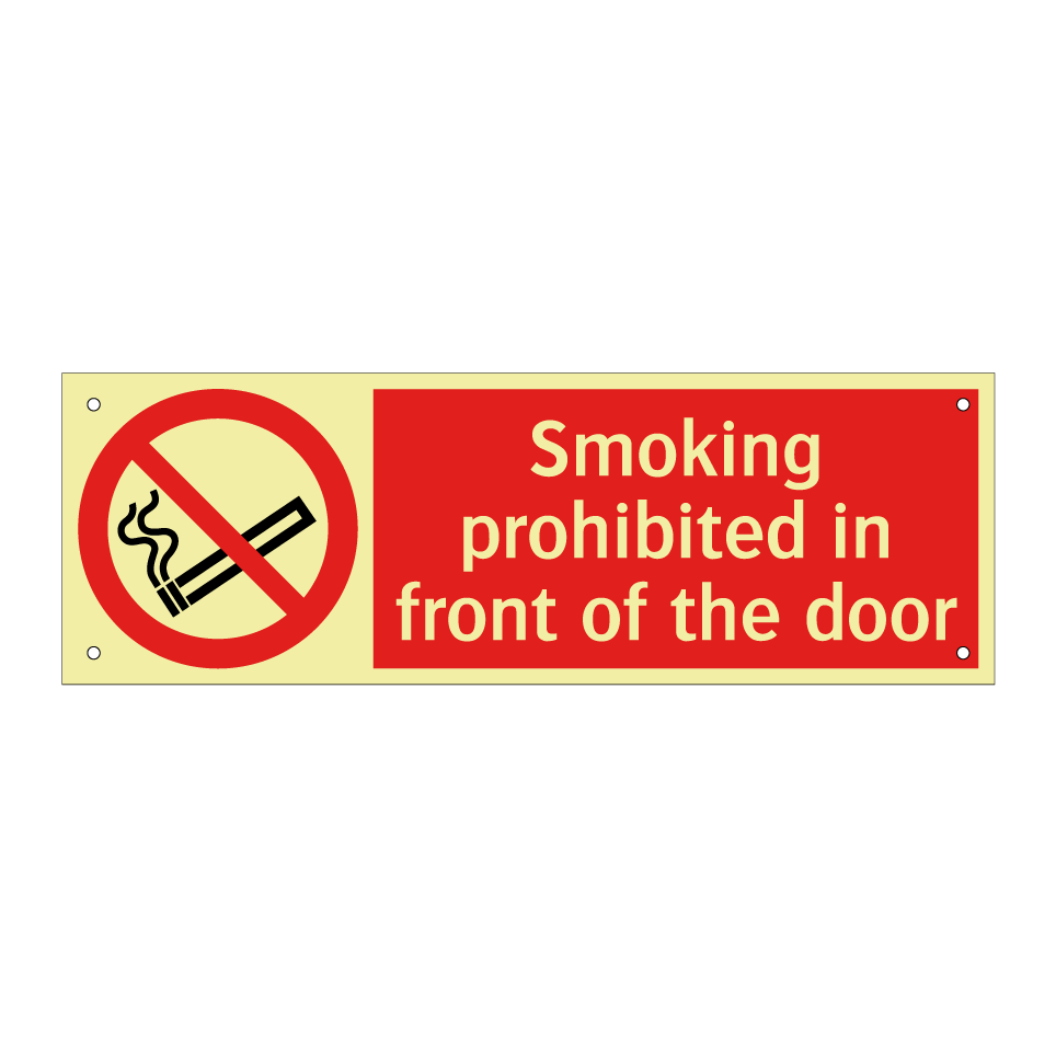 Smoking prohibited in front of the door