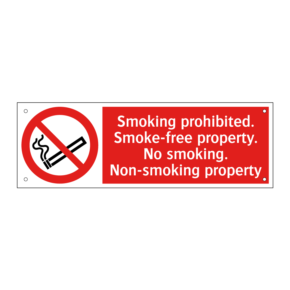 Smoking prohibited. Smoke-free property. No smoking. Non-smoking property