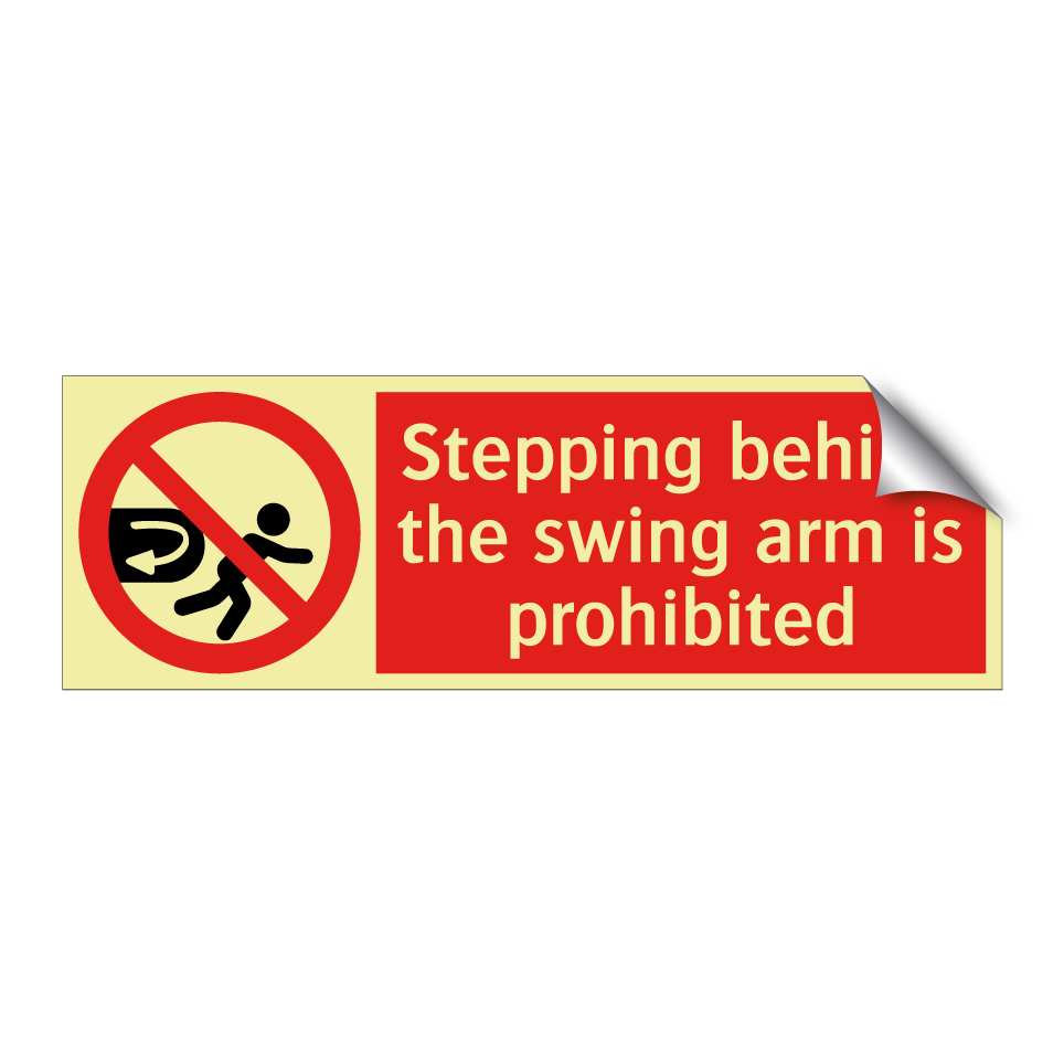 Stepping behind the swing arm is prohibited
