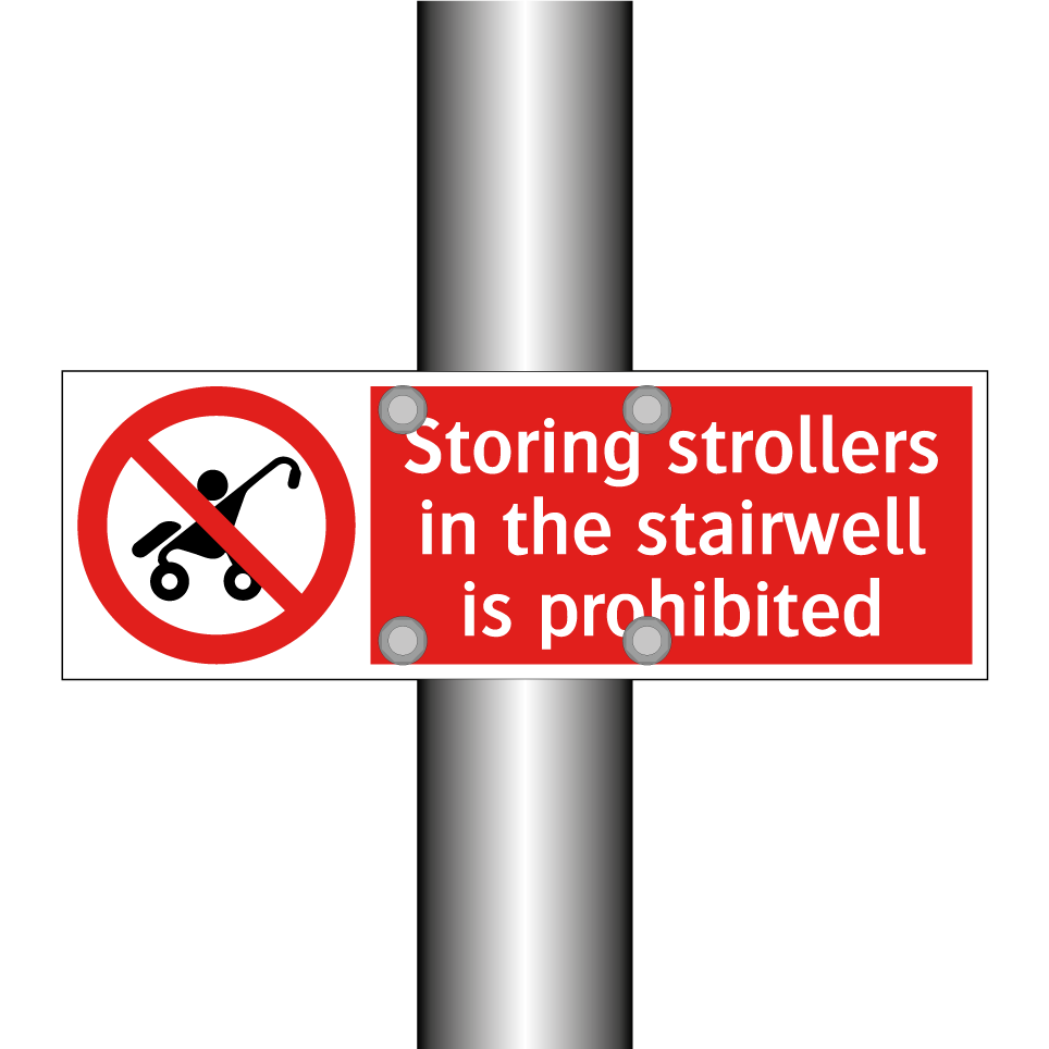 Storing strollers in the stairwell is prohibited