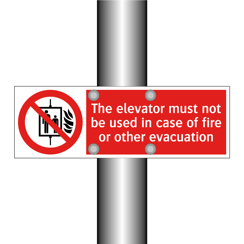 The elevator must not be used in case of fire or other evacuation