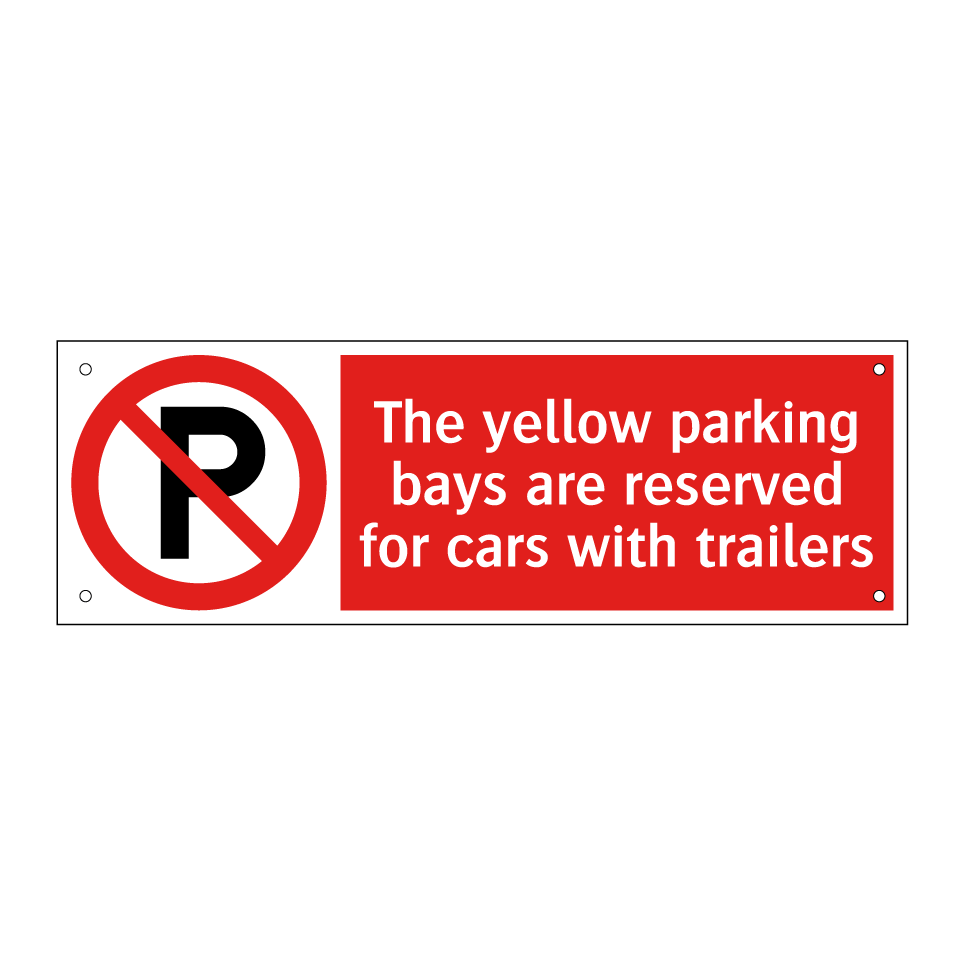The yellow parking bays are reserved for cars with trailers