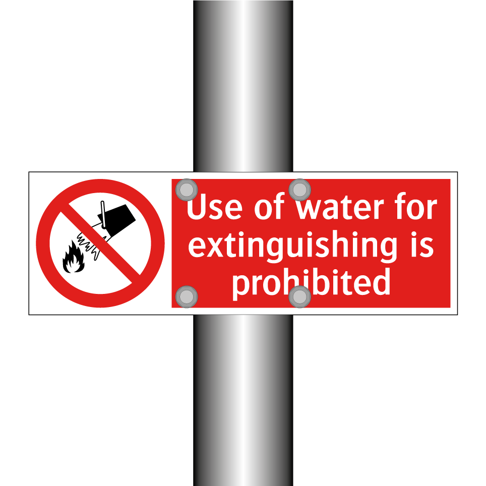 Use of water for extinguishing is prohibited