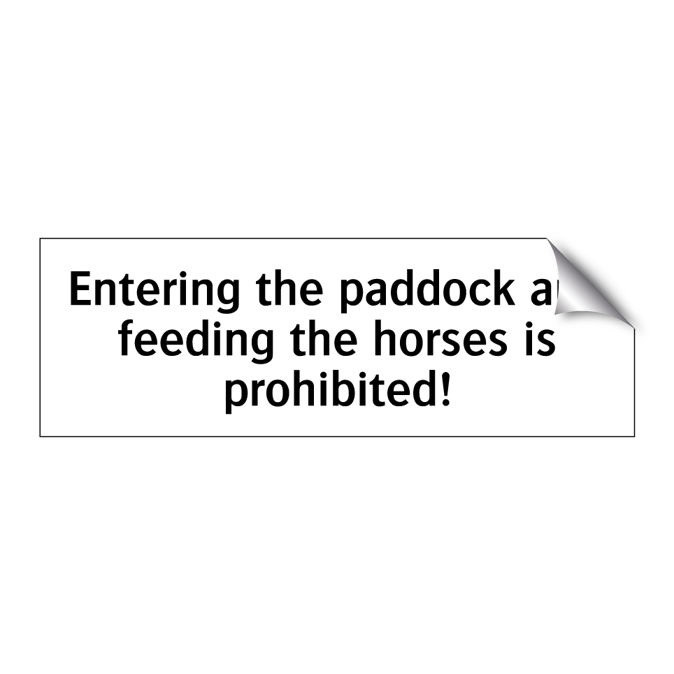 Entering the paddock and feeding the horses is prohibited!