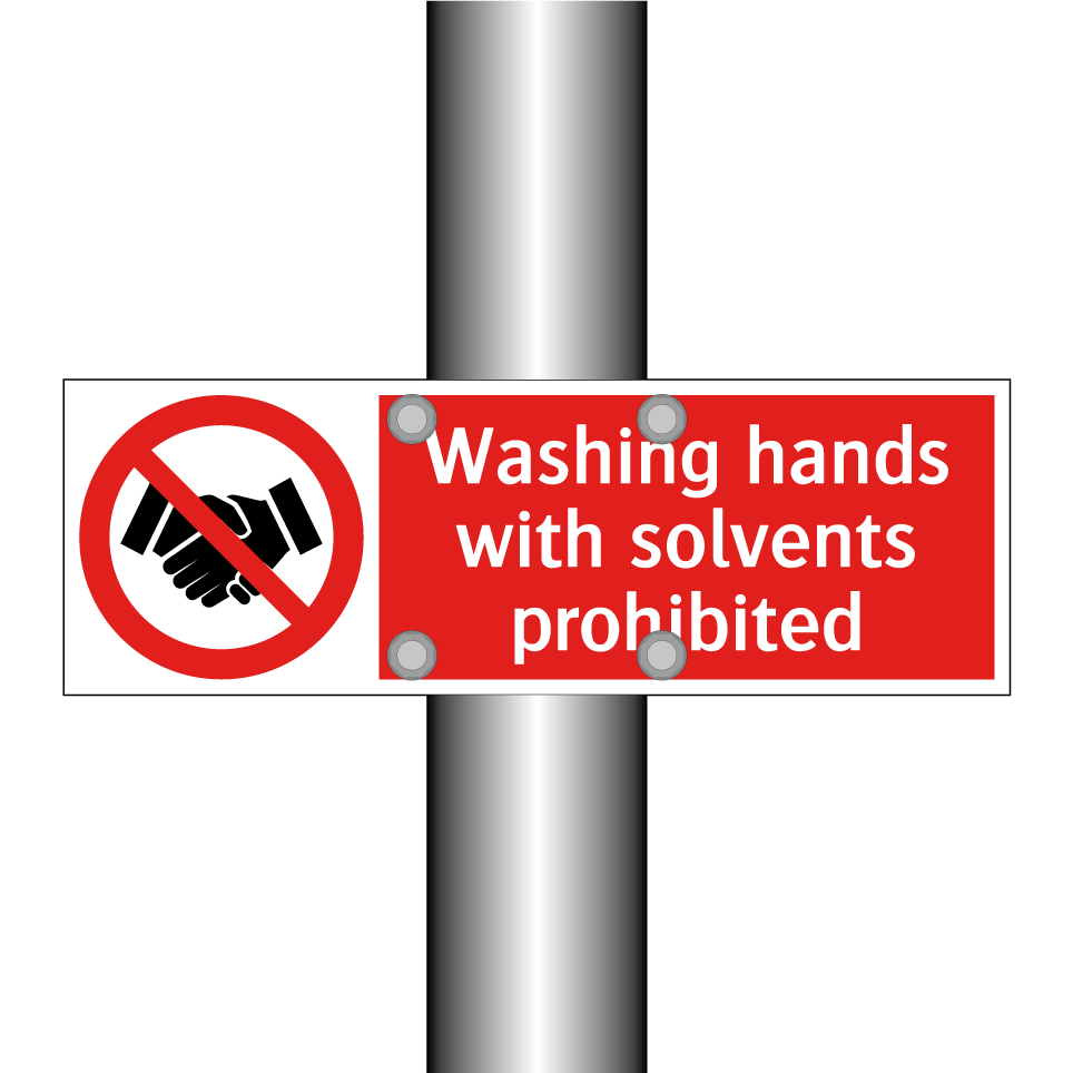 Washing hands with solvents prohibited