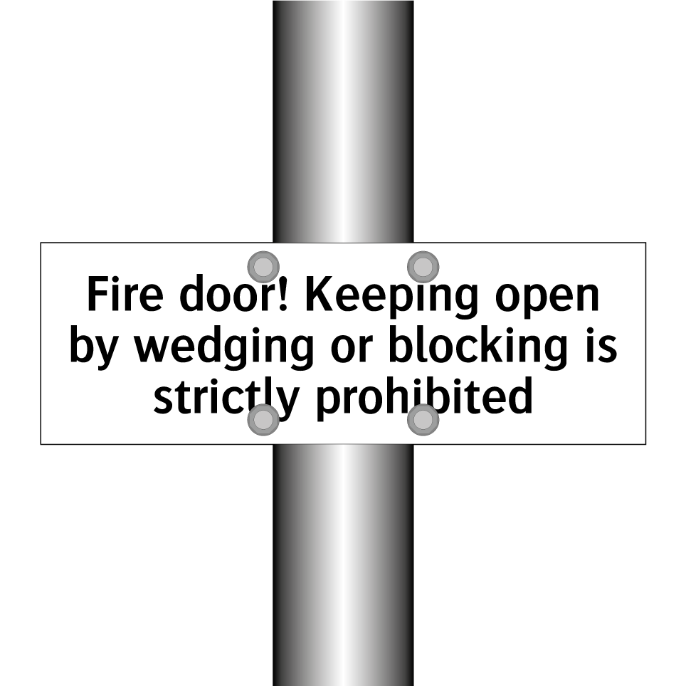 Fire door! Keeping open by wedging or blocking is strictly prohibited