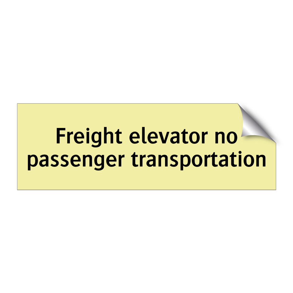 Freight elevator no passenger transportation
