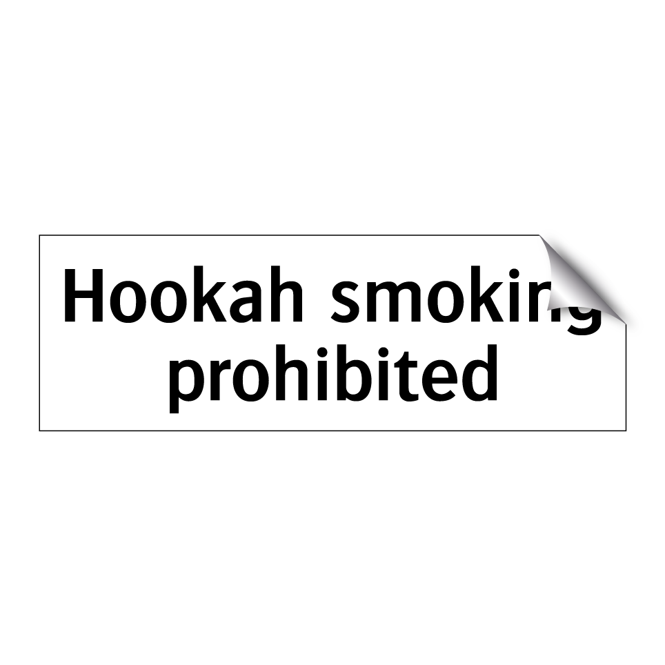 Hookah smoking prohibited