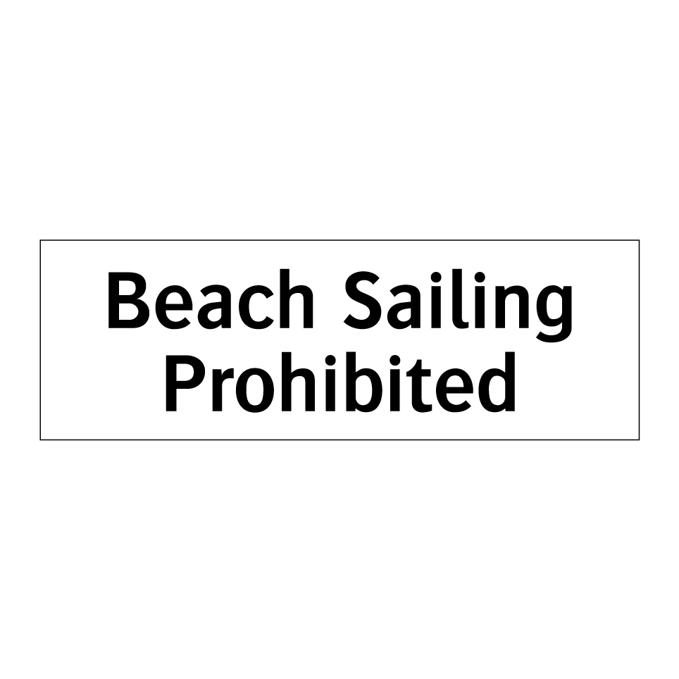 Beach Sailing Prohibited