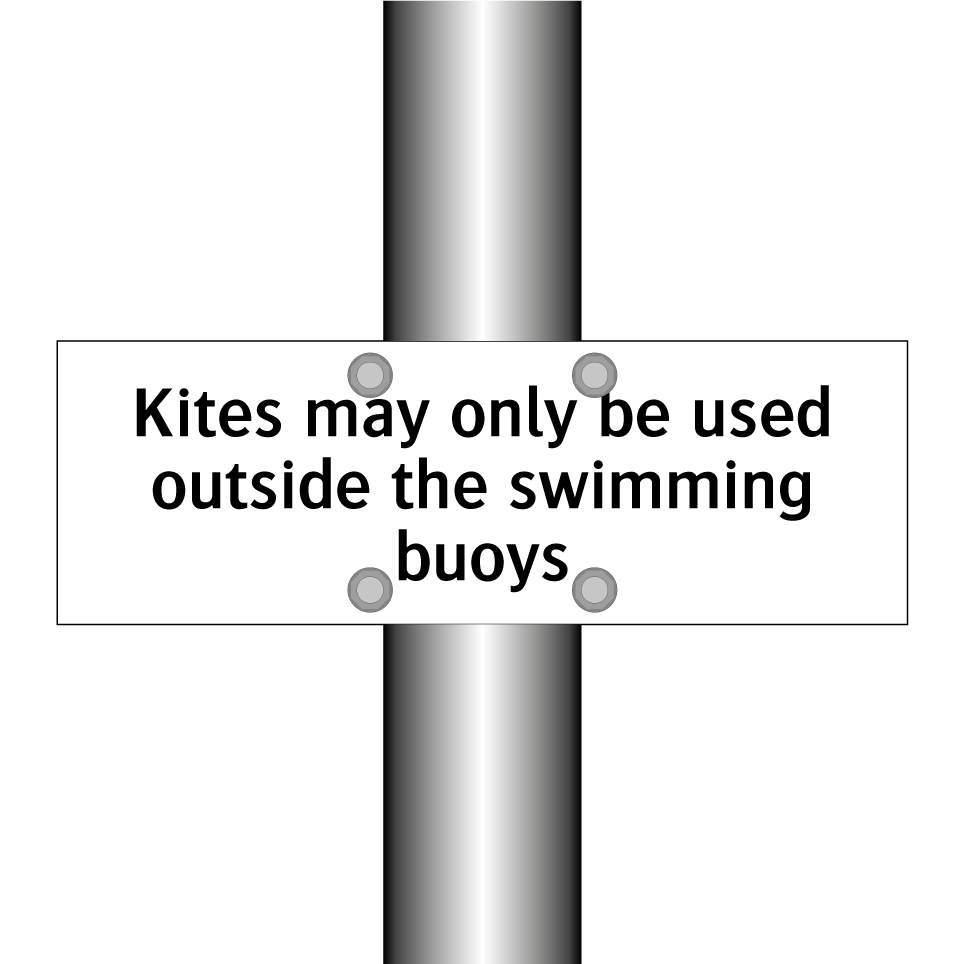 Kites may only be used outside the swimming buoys