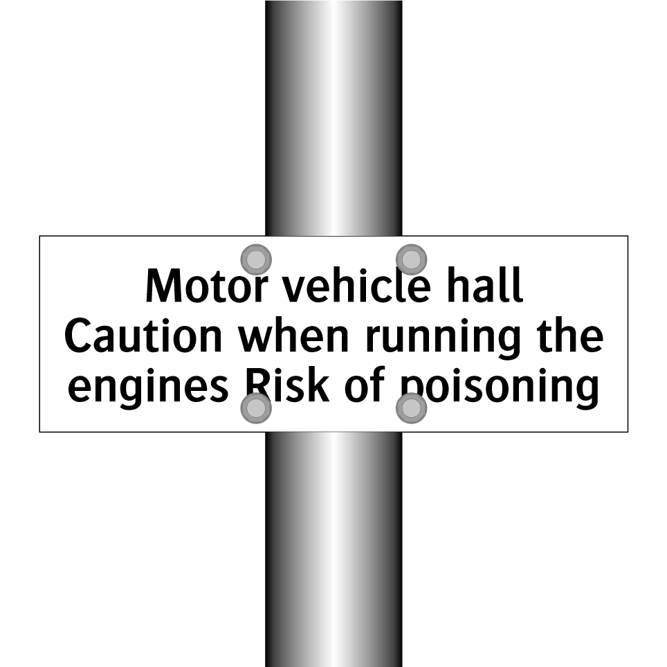 Motor vehicle hall Caution when running the engines Risk of poisoning