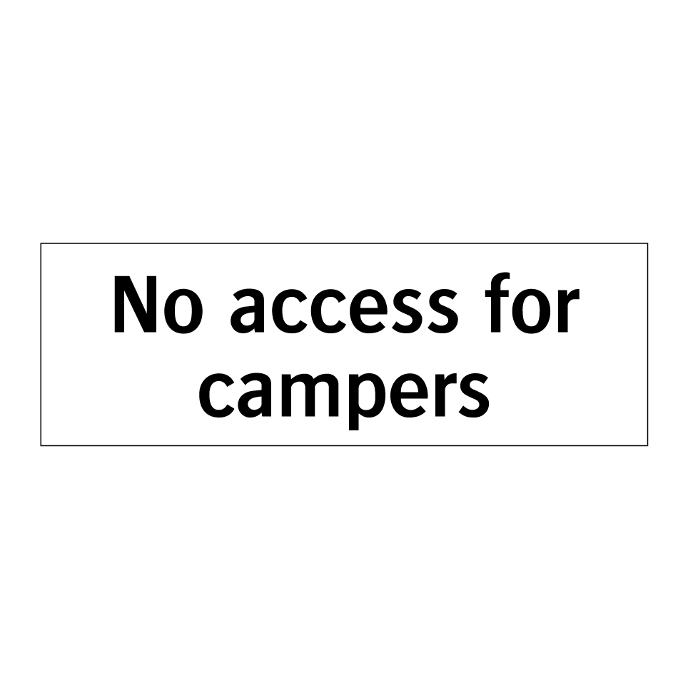 No access for campers