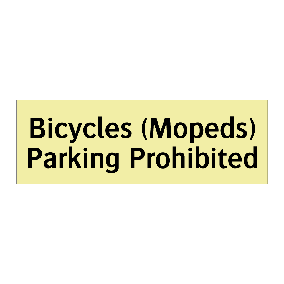 Bicycles (Mopeds) Parking Prohibited