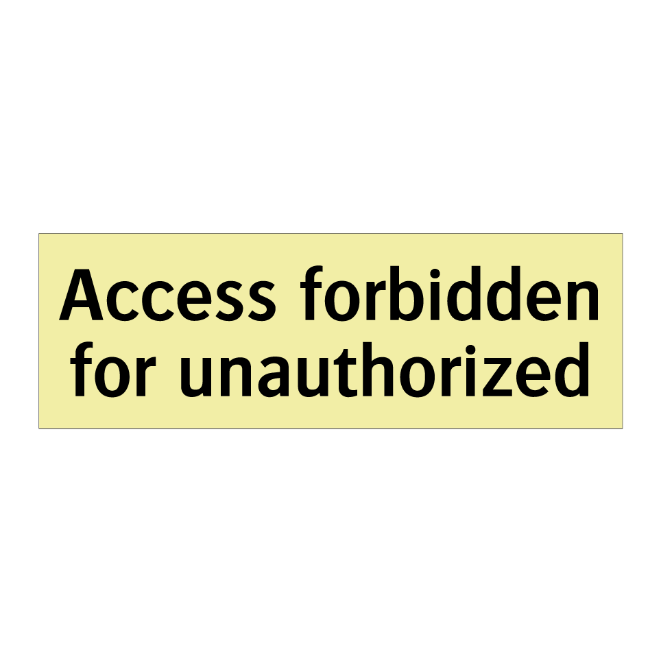Access forbidden for unauthorized
