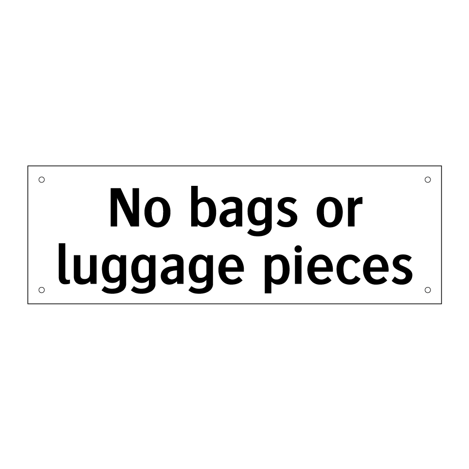 No bags or luggage pieces
