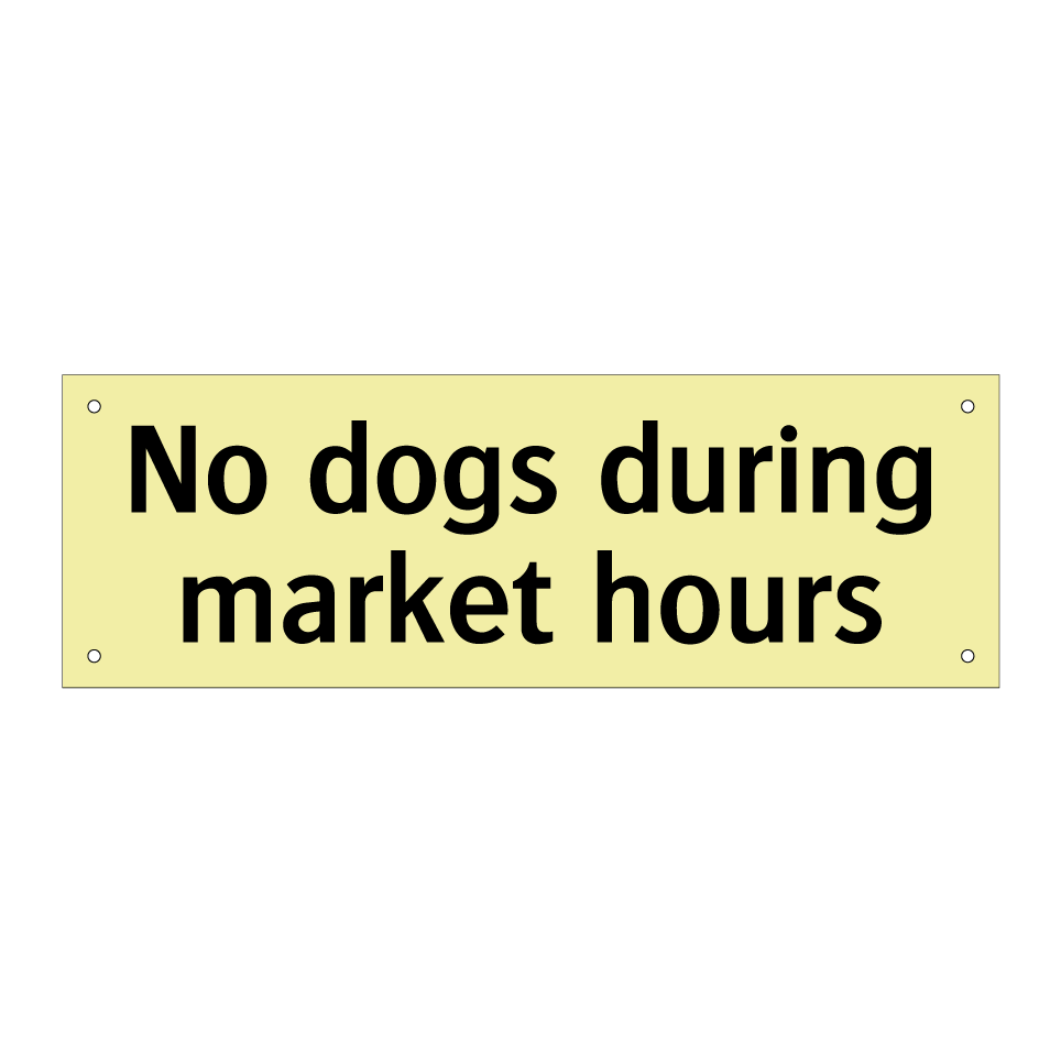 No dogs during market hours