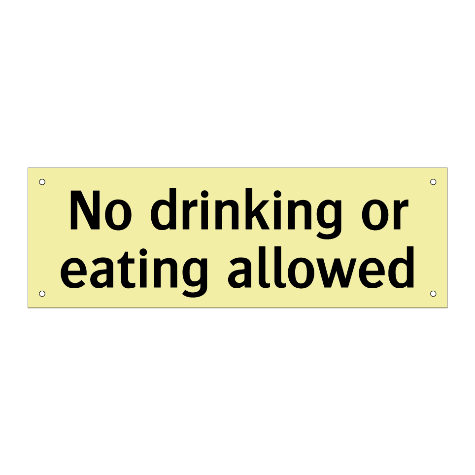 No drinking or eating allowed