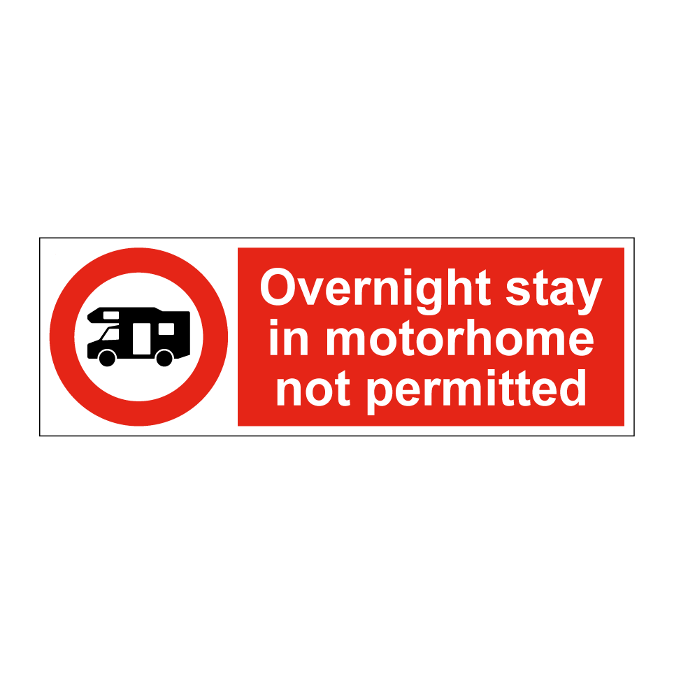 Overnight stay in motorhome not permitted