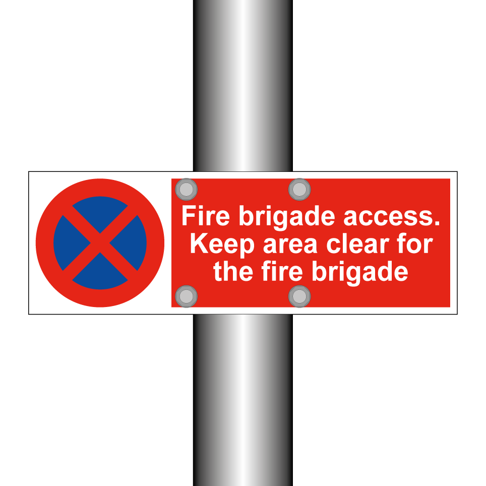 Fire brigade access. Keep area clear for the fire brigade