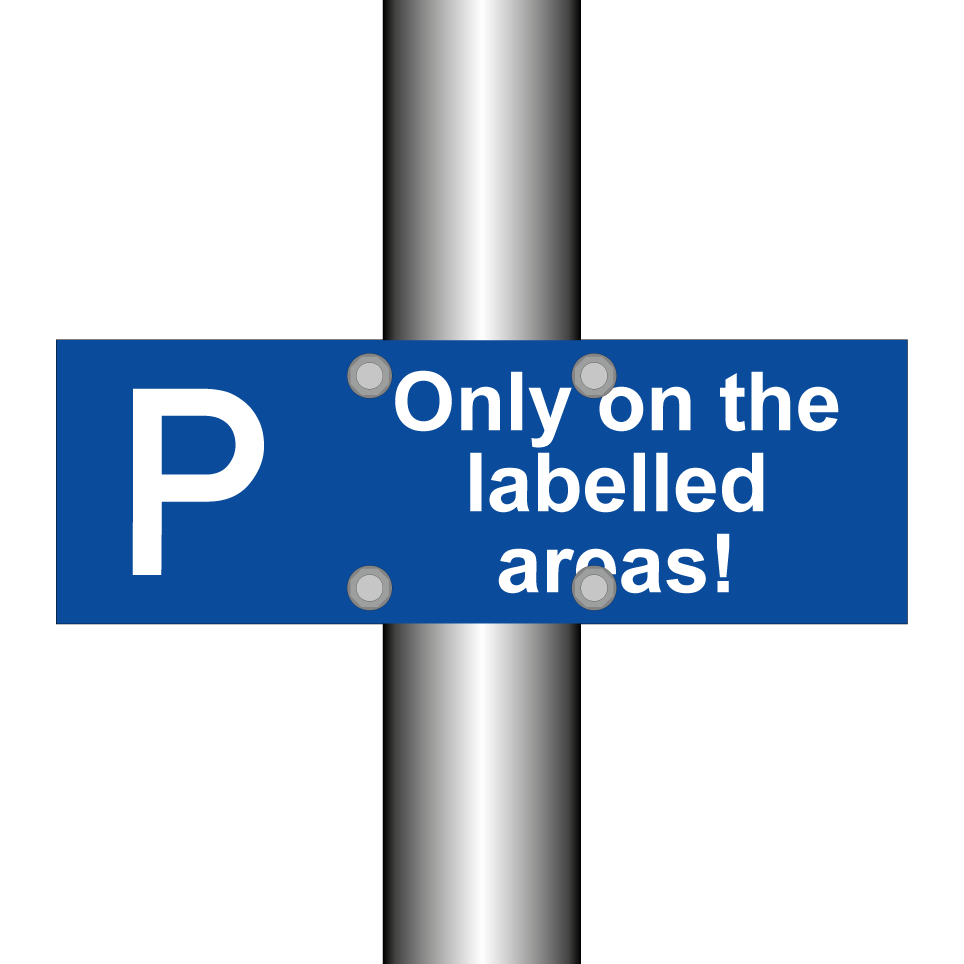 Only on the labelled areas!