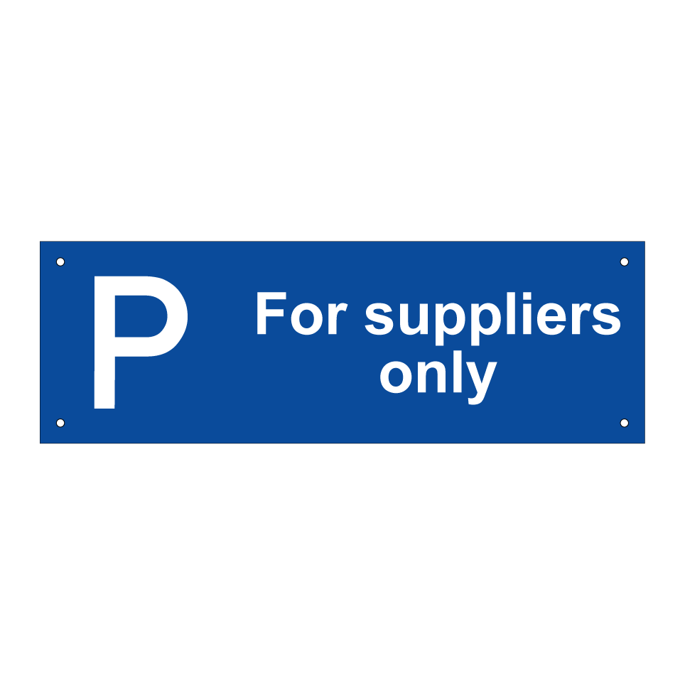 For suppliers only
